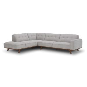 Canapé d'angle design en tissu gris 5-6 places