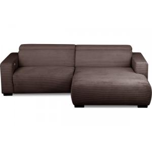 Canapé d'angle droit 1 relax électrique velours cotelé choc…