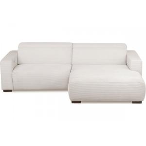 Canapé d'angle droit 1 relax électrique velours cotelé ivoi…