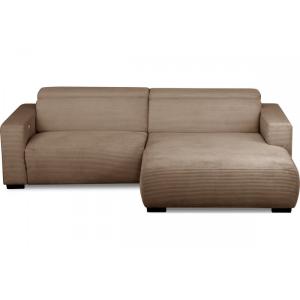 Canapé d'angle droit  1 relax électrique velours cotelé mar…