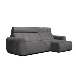 Canapé d'angle droit 3 places, assise coulissante; gris fon…