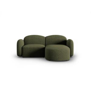 Canapé d'angle droit 3 places en tissu chenille vert chiné