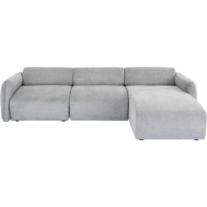Canapé d'angle droit 3 places en tissu gris