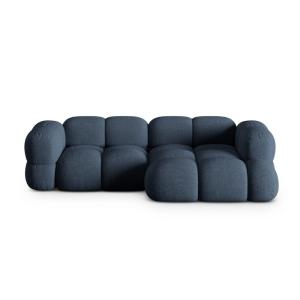 Canapé d'angle droit 3 places en tissu structurel bleu fonc…