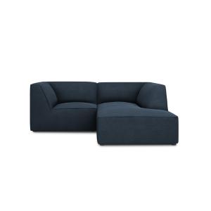 Canapé d'angle droit 3 places en tissu structurel bleu mari…