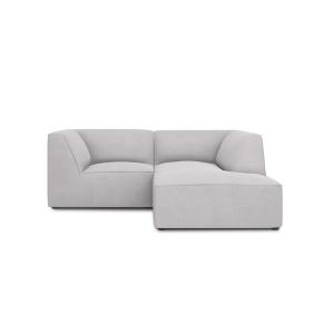 Canapé d'angle droit 3 places en tissu structurel gris clai…