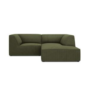 Canapé d'angle droit 3 places en tissu velours côtelé vert…