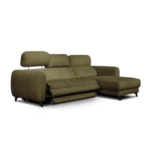Canapé d'angle droit 3 places, relax XL; vert olive