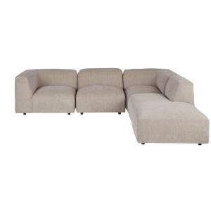 Canapé d'angle droit 4/5 places beige chiné
