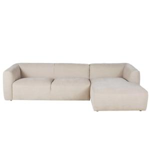 Canapé d'angle droit 4/5 places en textile velouté recyclé…