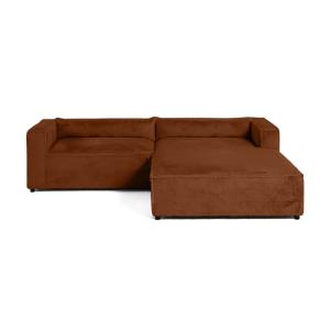 Canapé d'angle droit 4 places en fausse fourrure rouille
