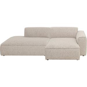 Canapé d'angle droit 4 places en polyester mélangé gris