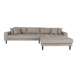 Canapé d'angle droit 4 places en tissu taupe