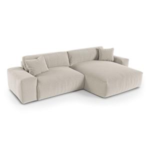 Canapé d'angle droit 4 places en tissu tramé toucher doux…