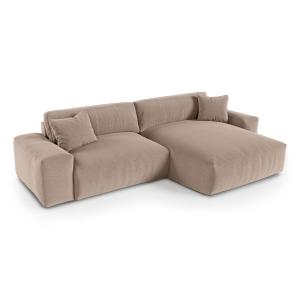 Canapé d'angle droit 4 places en tissu tramé toucher doux…