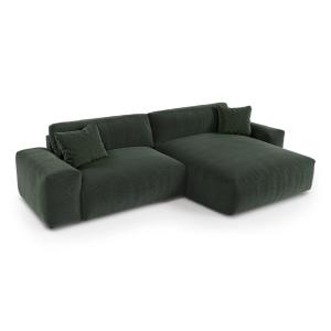 Canapé d'angle droit 4 places en tissu tramé toucher doux…