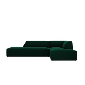 Canapé d'angle droit 4 places en tissu velours vert bouteil…