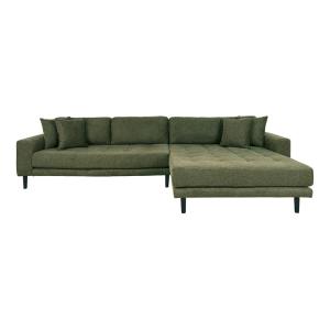 Canapé d'angle droit 4 places en tissu vert kaki