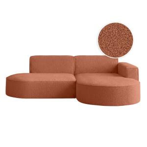 Canapé d'angle droit 4 places MARLA en tissu bouclette - Te…