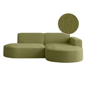 Canapé d'angle droit 4 places MARLA en tissu bouclette - Ve…