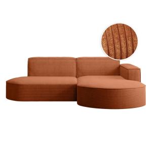 Canapé d'angle droit 4 places MARLA en velours côtelé - Ter…