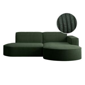 Canapé d'angle droit 4 places MARLA en velours côtelé - Ver…