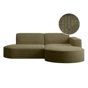 Canapé d'angle droit 4 places MARLA en velours côtelé - Ver…