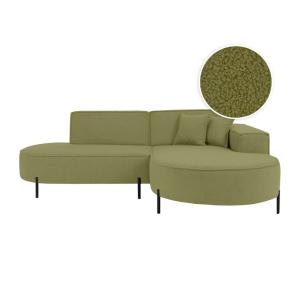 Canapé d'angle droit 4 places MARLON en tissu bouclette ver…