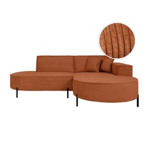Canapé d'angle droit 4 places MARLON en velours côtelé terr…