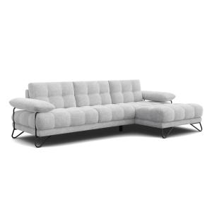 Canapé d'angle droit 4 places, tissu blanc