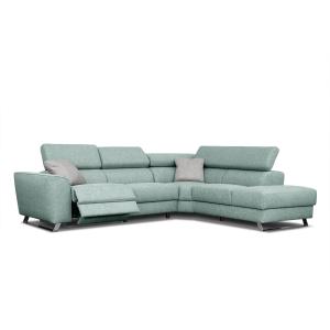 Canapé d'angle droit 5 places avec un relaxation tissu vert…
