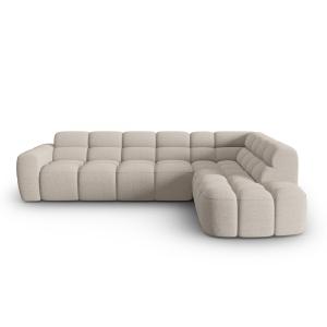 Canapé d'angle droit 5 places en tissu structurel le sable