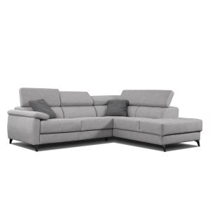 Canapé d'angle droit 5 places gris clair
