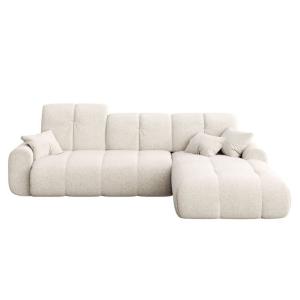 Canapé d'angle droit beige 4 places