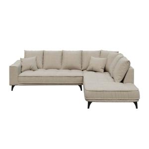 Canapé d'angle droit beige clair 4 places