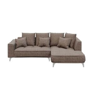 Canapé d'angle droit beige foncé 3 places