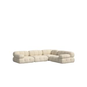 Canapé d'angle droit bouclé beige 297 x 231 cm