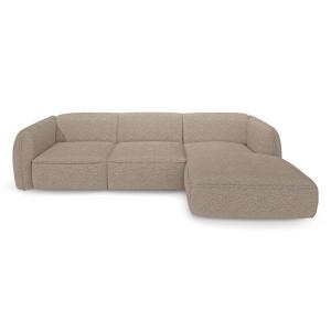 Canapé d'angle droit bouclette taupe
