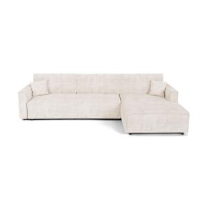 Canapé d'angle droit coffre convertible 3 places velours cô…