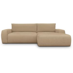 Canapé d'angle droit convertible 3 places en tissu chenille…