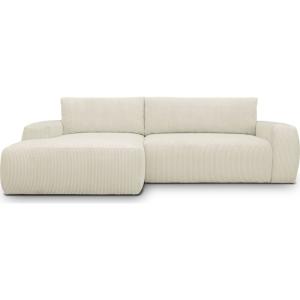 Canapé d'angle droit convertible 3 places en velours côtelé…