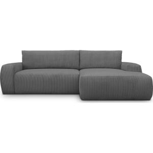 Canapé d'angle droit convertible 3 places en velours côtelé…