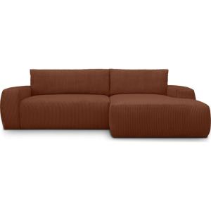 Canapé d'angle droit convertible 3 places en velours côtelé…