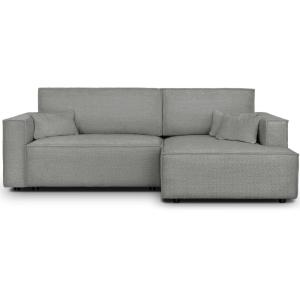 Canapé d'angle droit convertible 3 places - tissu bouclé gr…