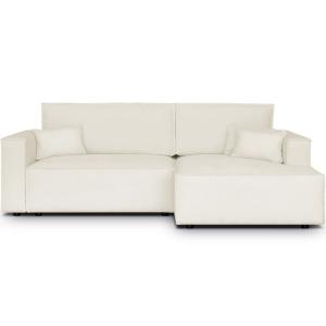 Canapé d'angle droit convertible 3 places - tissu chenille…