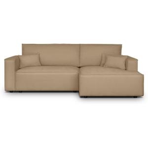 Canapé d'angle droit convertible 3 places - tissu chenille…