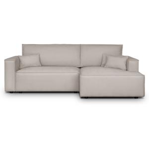 Canapé d'angle droit convertible 3 places - tissu chenille…