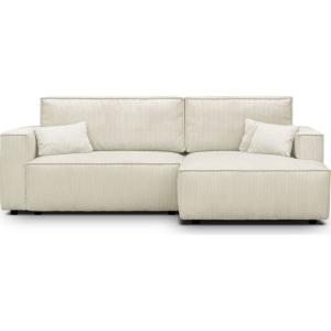 Canapé d'angle droit convertible 3 places - velours côtelé…