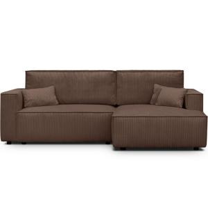 Canapé d'angle droit convertible 3 places - velours côtelé…