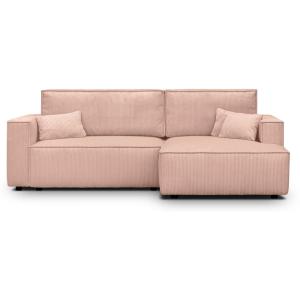 Canapé d'angle droit convertible 3 places - velours côtelé…